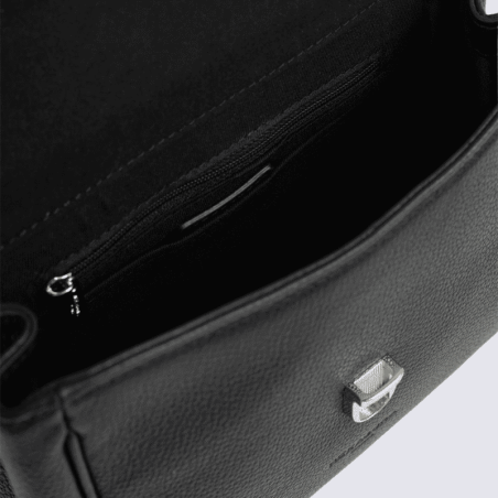 Sac porté travers Hexagona, Sac porté travers format rectangulaire femme en cuir noir